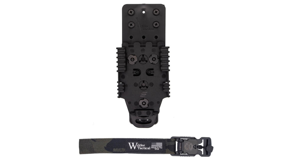 Wilder Tactical Multi Holster Platform w/QLS Receiver / 1in Web Strap, V Buckle, Left, Multicam Black, MHPBKQLSMCB1VUABMC-LH