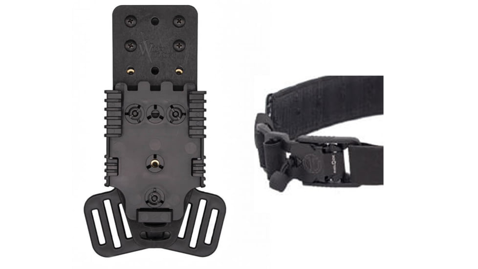 Wilder Tactical Multi Holster Platform w/QLS Receiver / 1in Web Strap, V Buckle, Right, Black, MHPBKQLSBK1VUABMC