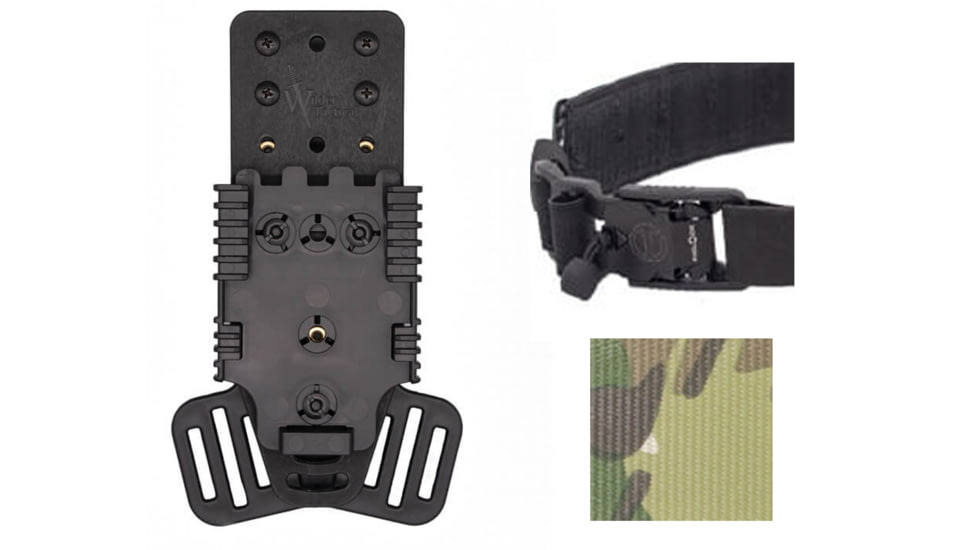 Wilder Tactical Multi Holster Platform w/QLS Receiver / 1in Web Strap, V Buckle, Right, Multicam, MHPBKQLSMC1VUABMC