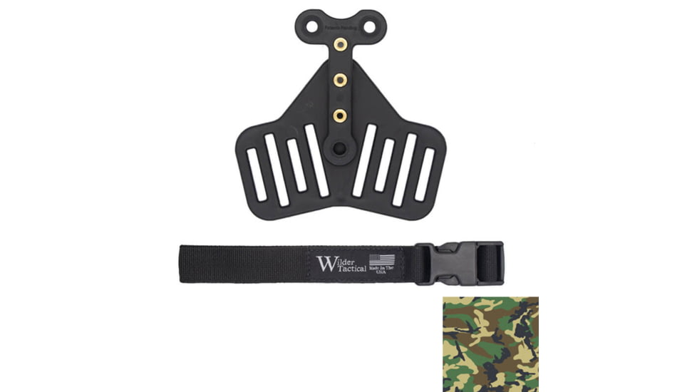 Wilder Tactical UBL Leg Strap Assembly, 1in Webbing, Plastic Buckle, M81 Woodland, UBLLSAM811P