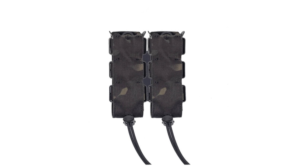 Wilder Tactical Urban Assault Double Pistol Magazine Pouch Extended Belt Mount, UAB Clip, Multicam Black, UASEXDPMCBBC