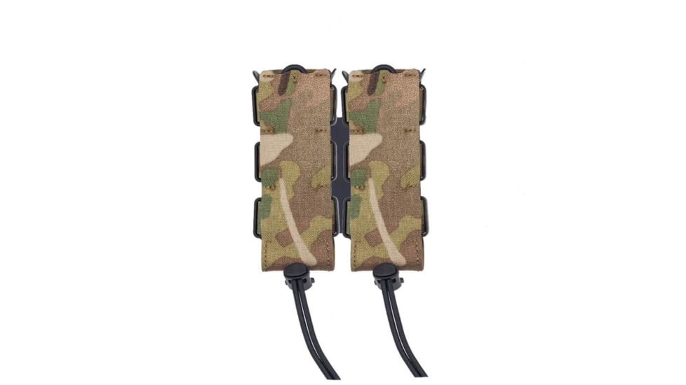 Wilder Tactical Urban Assault Double Pistol Magazine Pouch Extended Belt Mount, UAB Clip, Multicam, UASEXDPMCBC