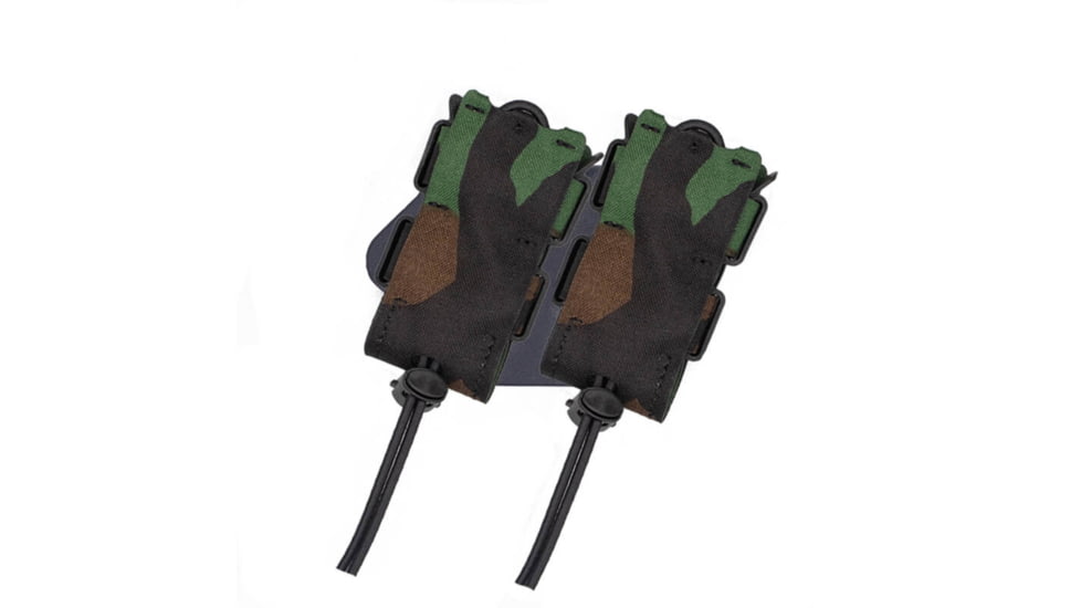 Wilder Tactical Urban Assault Rotating Double Pistol Extended Magazine Pouch, UAB Clip, M81 Woodland, UASEXRDPM81BC