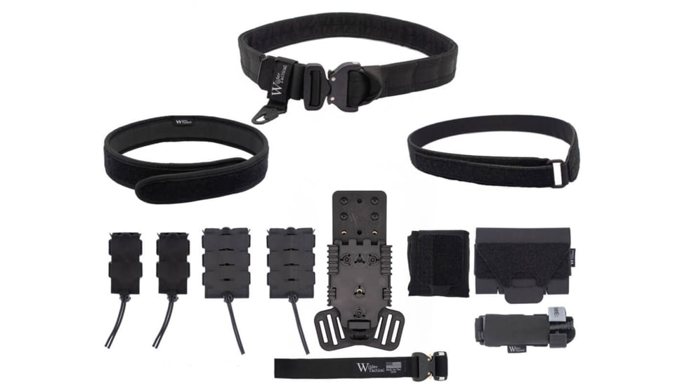 Wilder Tactical Urban Elite Kit w/ 500D Extended Dump Pouch, Left, Black, 36-40, UEKBKEXLG-LH