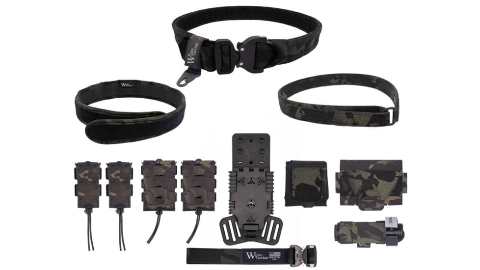 Wilder Tactical Urban Elite Kit w/ 500D Extended Dump Pouch, Left, Multicam Black, 40-44, UEKMCBEXXL-LH
