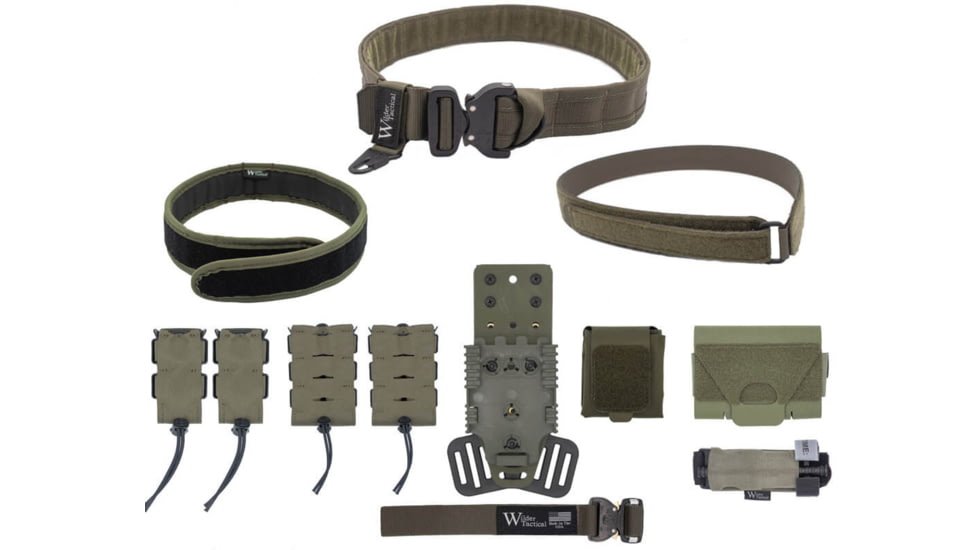 Wilder Tactical Urban Elite Kit w/ 500D Extended Dump Pouch, Left, Ranger Green, 36-40, UEKRGEXLG-LH
