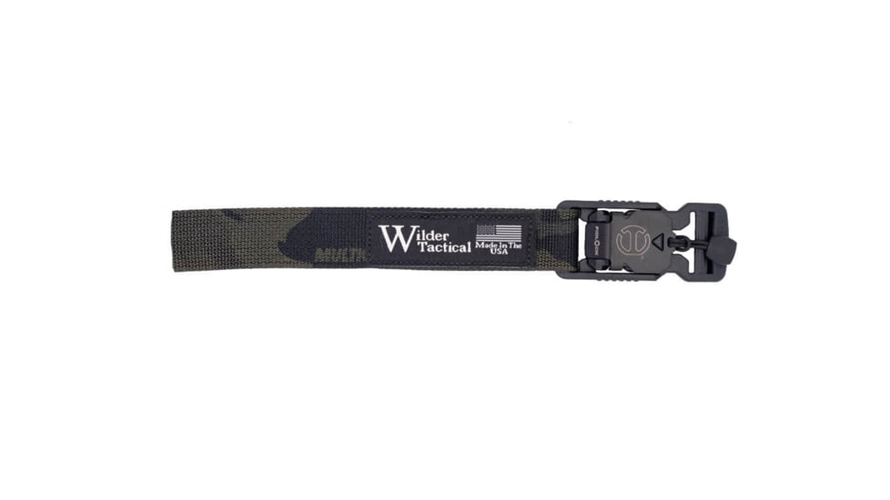 Wilder Tactical Webbing Leg Strap, V Buckle, Right Hand, Multicam Black, LSMCB1V