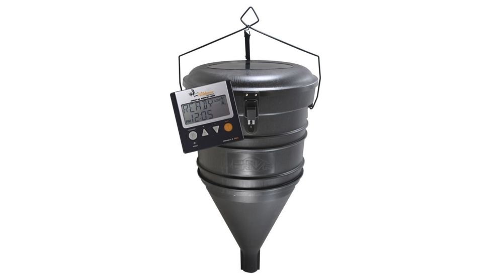Wildgame Innovations Pile DrivR - 30 lb Powder/ Bran Hanging Feeder, Black W50AUG