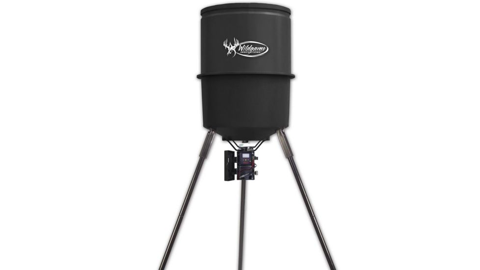 Wildgame Innovations Quick Set 225 - 225 lb / 30 Gallon Poly Barrel Feeder w/ Digital Timer, Black W225D