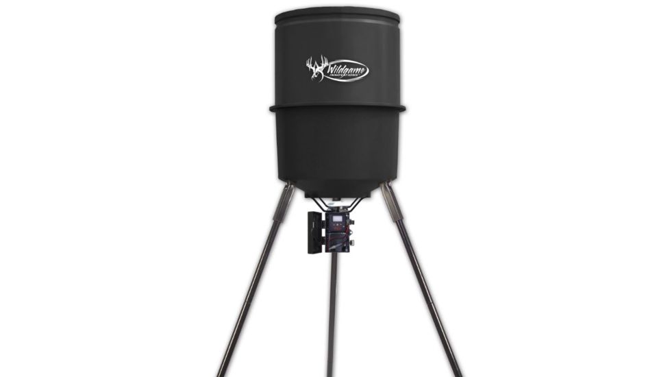 Wildgame Innovations Quick Set 270 - 270 lb / 30 Gallon Poly Barrel Feeder w/ Digital Timer, Black W270D