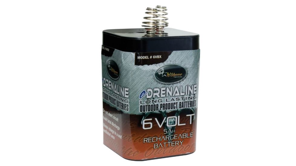 Wildgame Innovations 6 Volt Rechargable Springtop Battery - 6V/5Ah, Bulk Pack, Black 6VBX