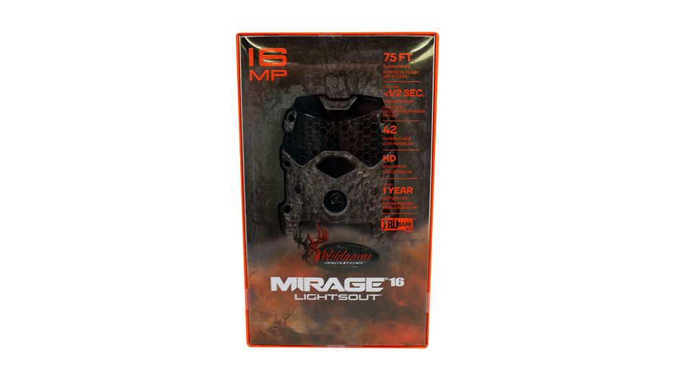 Wildgame Innovations Mirage 16 Lightsout - 16 MP Micro Digital Trail Camera, Black Hex, M16B20-7