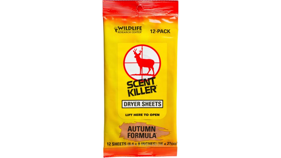 Wildlife Research Center Scent Killer Autumn Fomula Dryer Sheets, 12-Pack 580