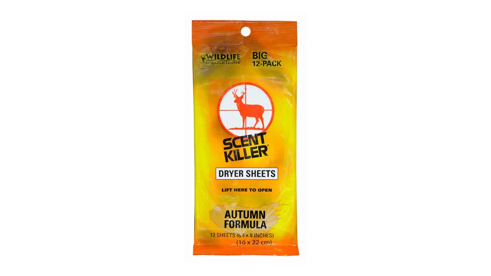 Wildlife Research Center Scent Killer Autumn Fomula Dryer Sheets, 12-Pack 580