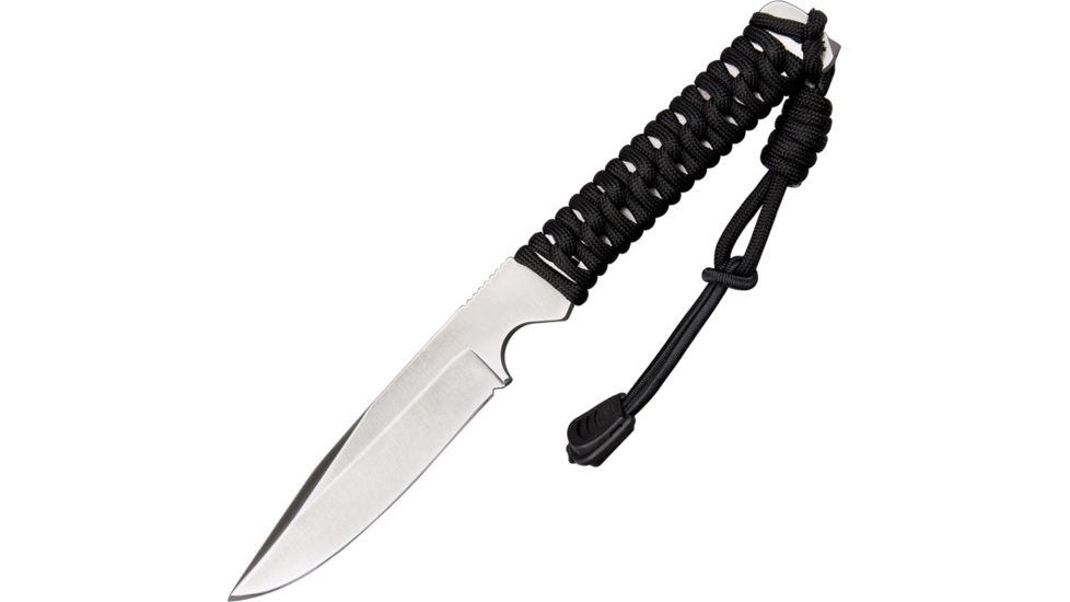 Wildsteer Wild Tech 4 Fixed Knife, SS Blade, Black cord wrapped handle WSWT4
