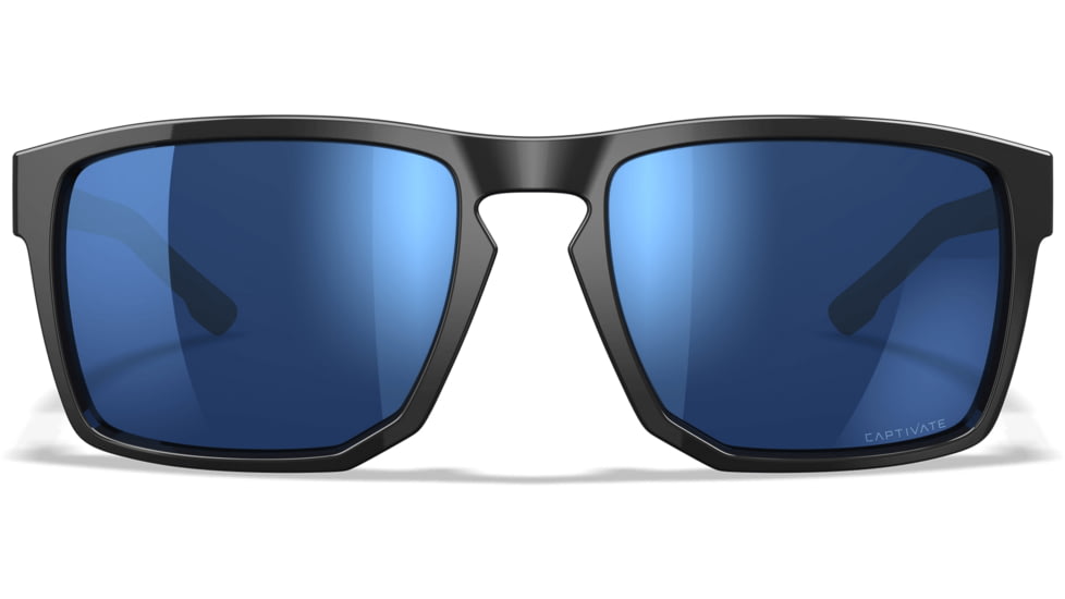 Wiley X Active 6 Apex Captivate Pol Sunglasses, Gloss Black Frame, Blue Lens, AC6APX09