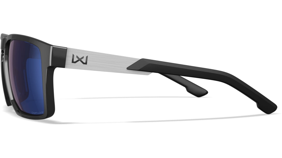 Wiley X Active 6 Apex Captivate Pol Sunglasses, Gloss Black Frame, Blue Lens, AC6APX09