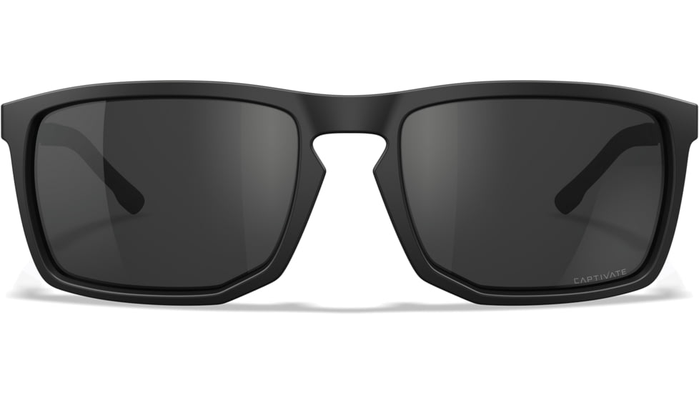 Wiley X Active 6 Axe Captivate Pol Sunglasses, Matte Black Frame, Grey Lens, AC6AXE02