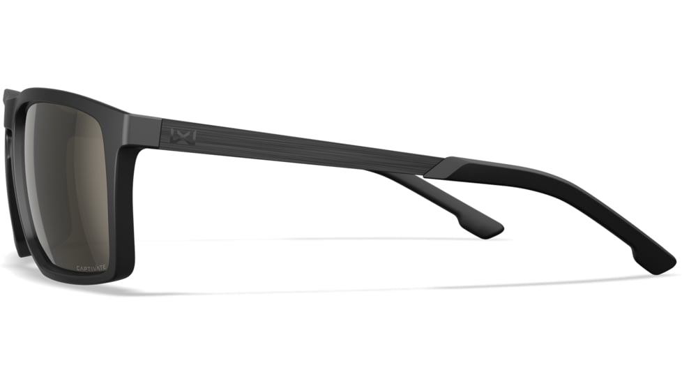Wiley X Active 6 Axe Captivate Pol Sunglasses, Matte Black Frame, Tungsteen Mirror Lens, AC6AXE04