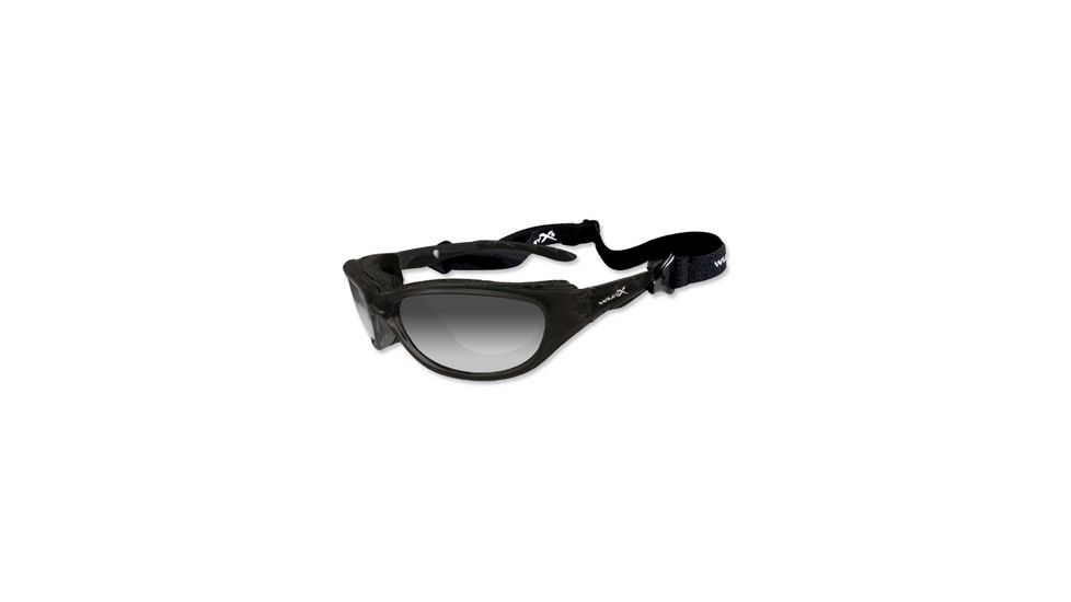Wiley X AirRage Sunglasses - LA Light Adjusting Smoke Grey Lens / Gloss Black Frame, 696