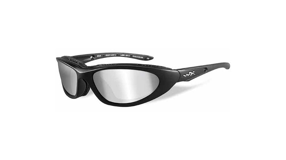 Wiley X Blink Sunglasses,Matte Black Frame,Polarized Gray Silver Flash Mirror WX552