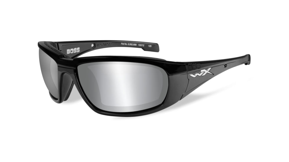 Wiley X Boss Single Vision Prescription Sunglasses, Gloss Black Frame, CCBOS01SV