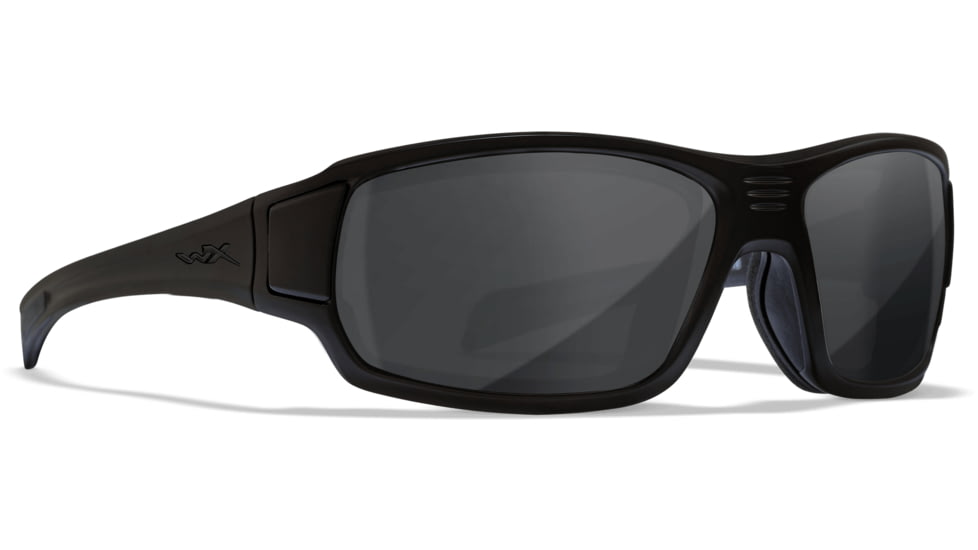Wiley X Changeable Series Breach 2.5 Captivate Sunglasses, Matte Black FrameGunmetal Logo, Non-Polar Grey Lens, CHBRC01