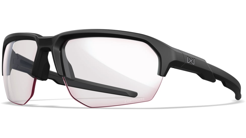 Wiley X Changeable Series Jakl Captivate Non-Pol Sunglasses, Matte Black Frame, Grey Clear Lens, CHJKL01