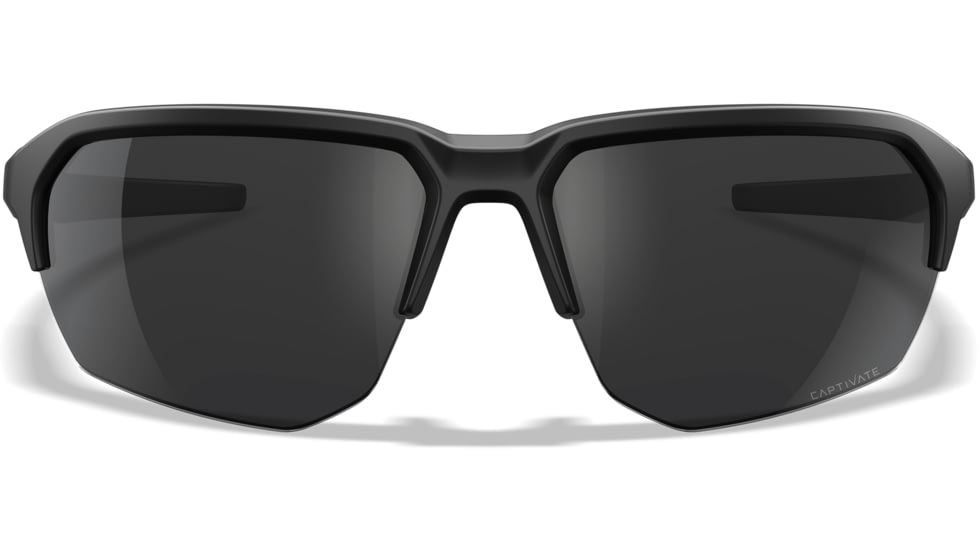 Wiley X Changeable Series Jakl Captivate Non-Pol Sunglasses, Matte Black Frame, Grey Lens, CHJKL02