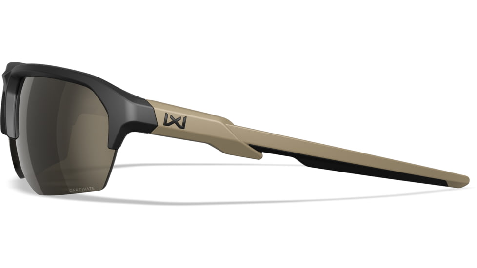 Wiley X Changeable Series Jakl Captivate Non-Pol Sunglasses, Matte Black Frame, Tungsten Mirror Lens, CHJKL04
