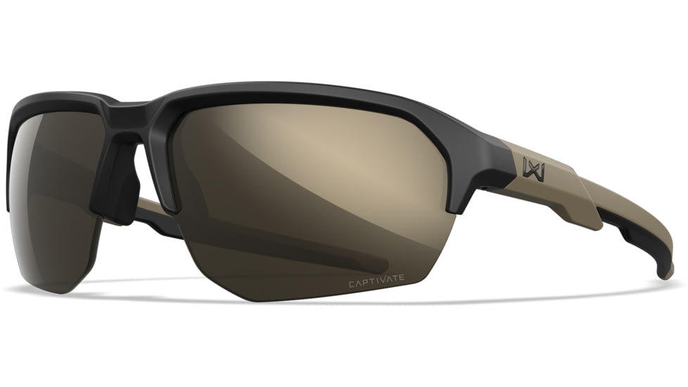 Wiley X Changeable Series Jakl Captivate Non-Pol Sunglasses, Matte Black Frame, Tungsten Mirror Lens, CHJKL04