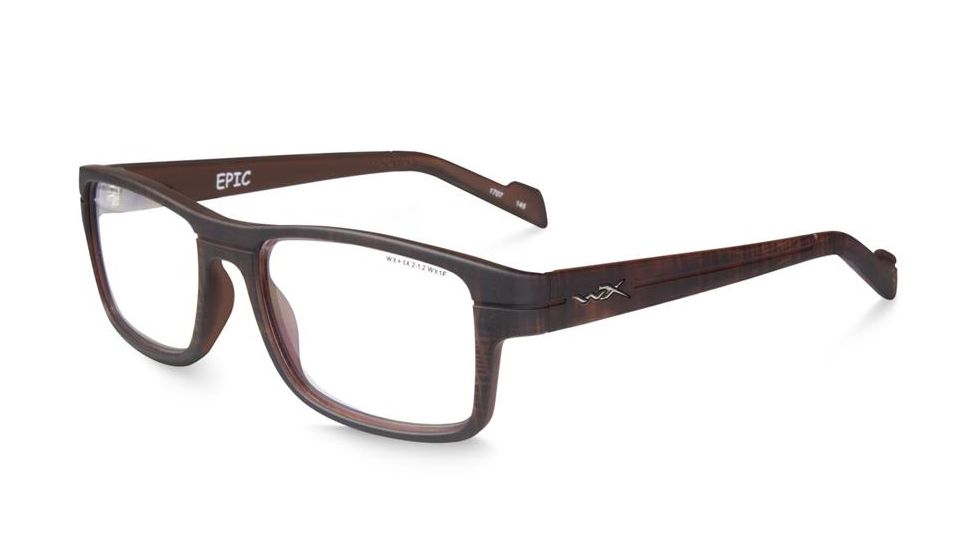 Wiley X Epic Safety Glasses, Matte Hickory Frame, No Polarized Lens, WSEPC04