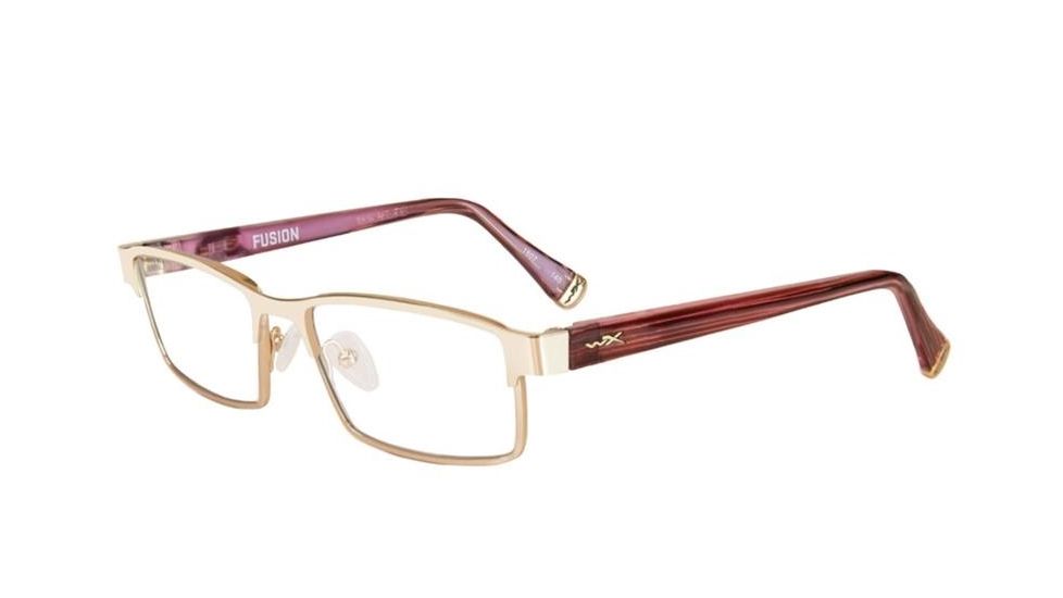 Wiley X Fusion Safety Glasses, Gold/ Pink Frame, No Polarized Lens, WSFSN02