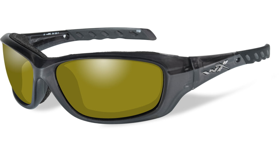 Wiley X WX Gravity Sunglasses - Polarized Yellow Lens / Black Crystal Frame, WXCCGRA11
