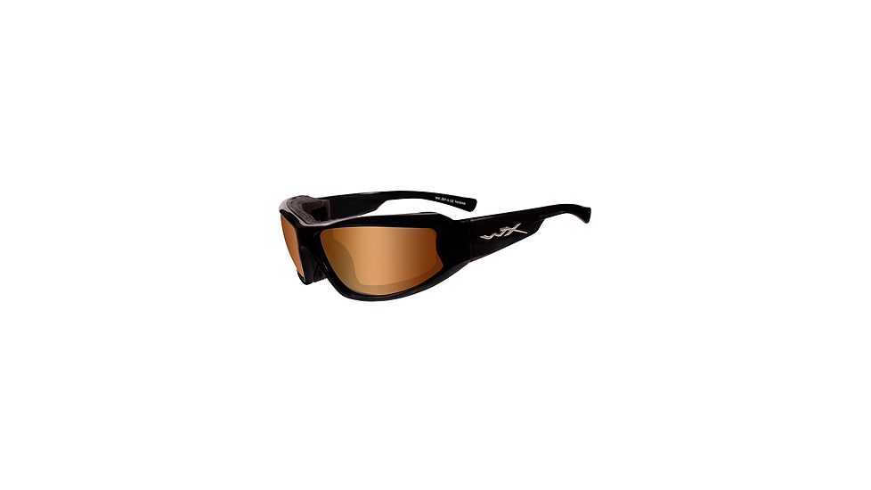 Wiley X Jake Sunglasses - Bronze Flash Lens /Gloss Black Frame CCJAK07