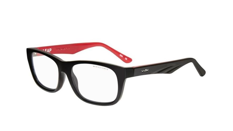 Wiley X Leap Safety Glasses, Black/ Mars Red  Frame, No Polarized Lens YFLEP01