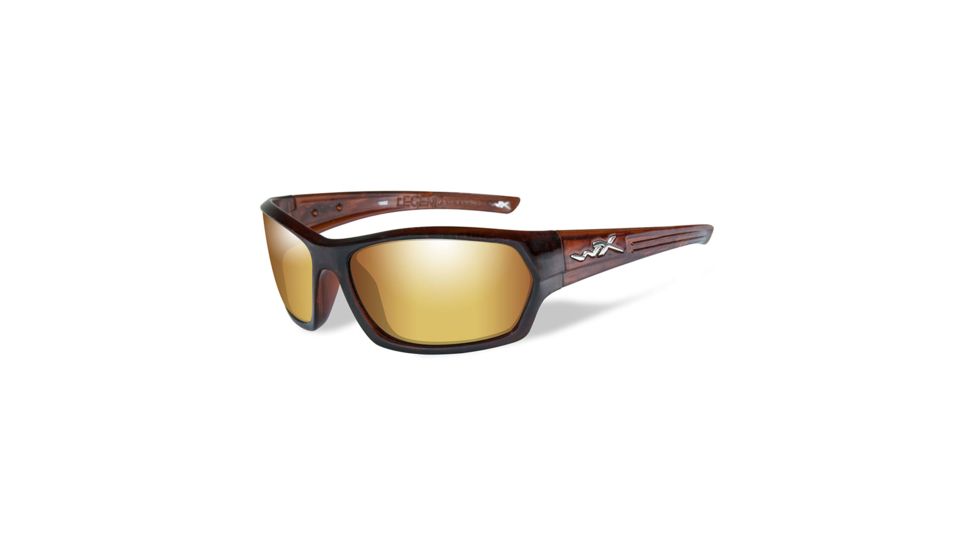 Wiley X Legend Single Vision Prescription Sunglasses, Gloss Hickory Brown Frame, SSLEG04SV