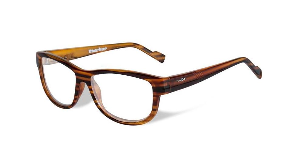 Wiley X Marker Eyeglass Frame,Square,Gloss Brown Streak WSMAR04
