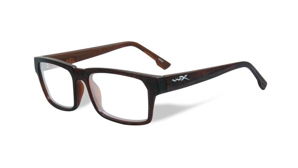 Wiley X WX Profile Eyeglass Frame,Rectangle,Matte Hickory Brown WSPRF02