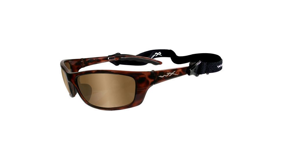 Wiley X P-17 Sunglasses - Brown Gloss Demi Frame w/ Silver Flash w/ Bronze Tint P-17NP