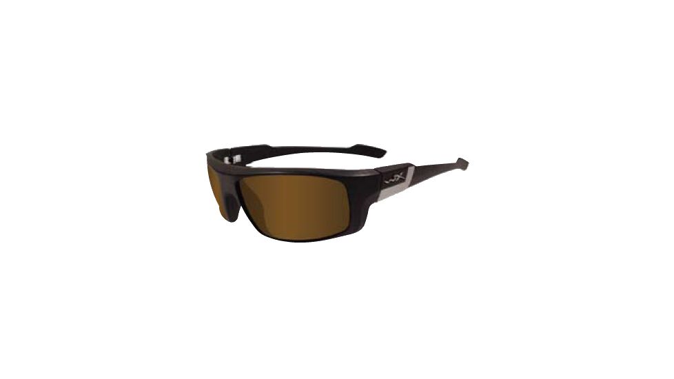 Wiley X Quake Sunglasses - Polarized Bronze Lenses, Black Frame SSQUA04