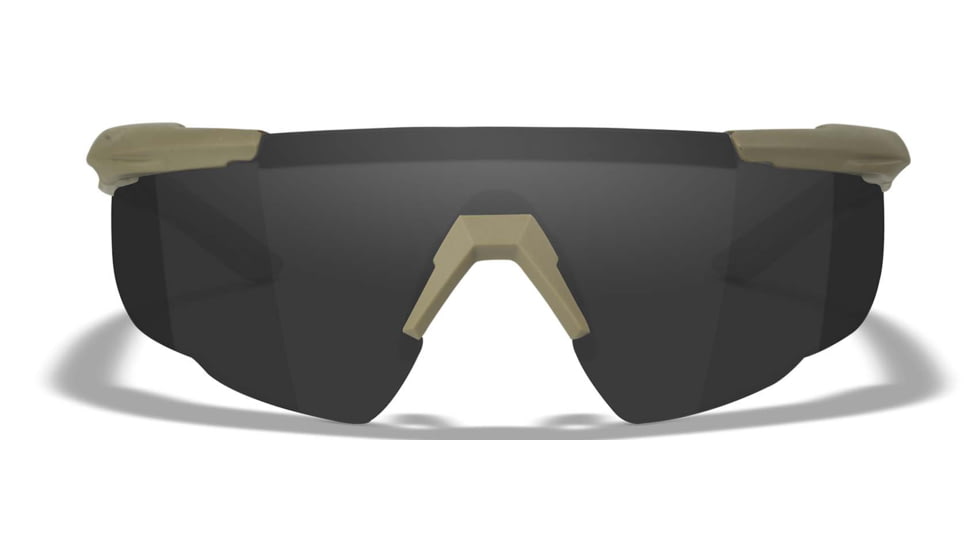 Wiley X Saber Advanced, Matte Tan Frame, Clear/Smoke Grey/Light Rust Lens, 308T