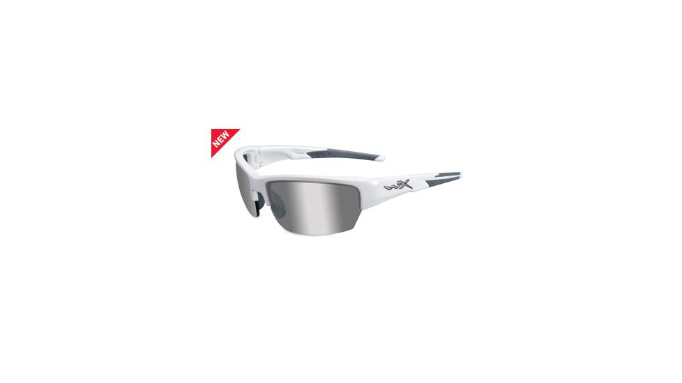 Wiley X WX Saint Silver Flash Smoke Grey/gloss White - CHSAI01