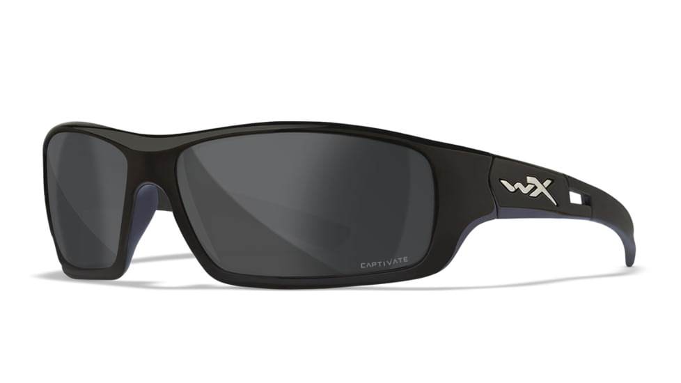 Wiley X Slay Sunglasses, Matte Black Frame, Captivate Pol Grey Lens, ACSLA14