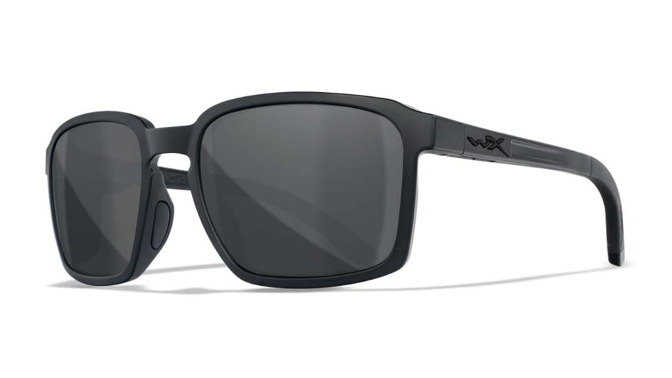 Wiley X WX Alfa Sunglasses, Matte Black Frame, Smoke Grey Lens, Medium/Large, AC6ALF02