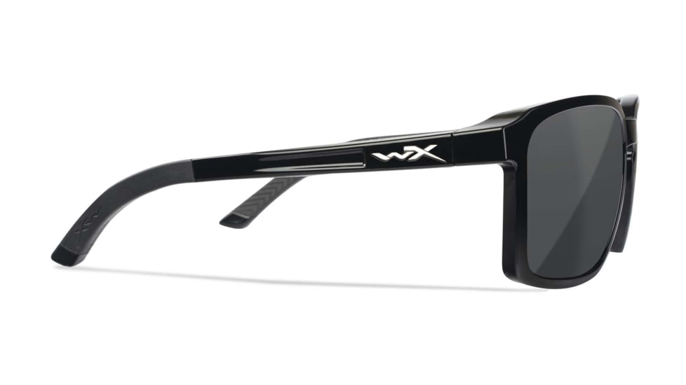 Wiley X WX Alfa Sunglasses, Matte Black Frame, Captivate Polarized Grey Mirror Lens, AC6ALF18
