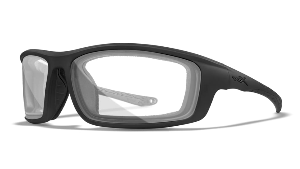 Wiley X WX Grid Sunglasses, Matte Black Frame, Clear Lens, CCGRD03