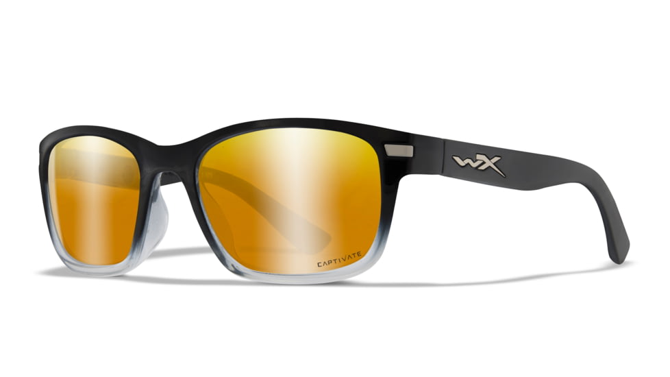 Wiley X WX HELIX Sunglasses, Captivate Polarized Bronze Mirror Lens/ Gloss Black, AC6HLX04