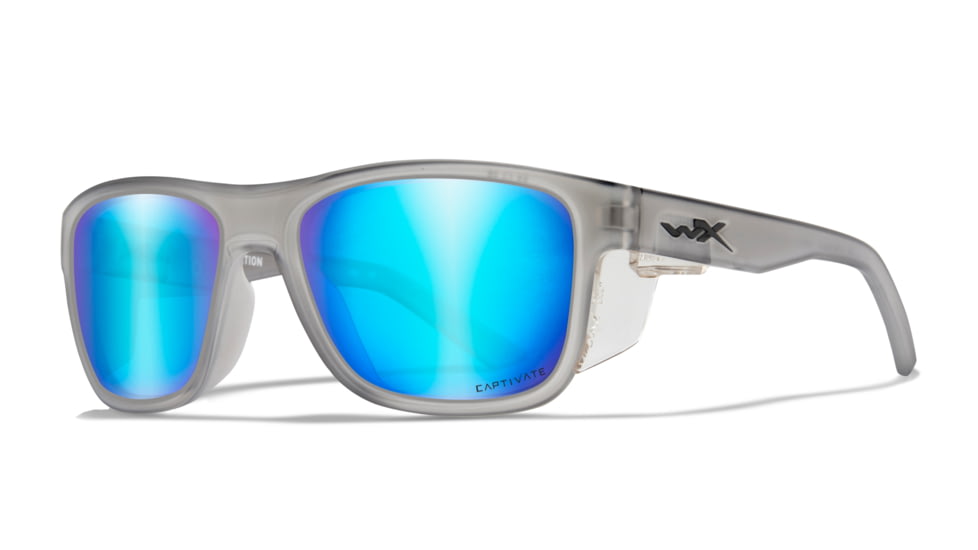 Wiley X WX OVATION Sunglasses, Capitvate Polarized Blue Mirror Lens/ Matte Slate, AC6OVN09