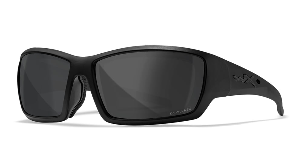 Wiley X WX Shadow Sunglasses, Matte Black Frame, Alt Captivate Pol Grey Lens, CCSHA08ALT